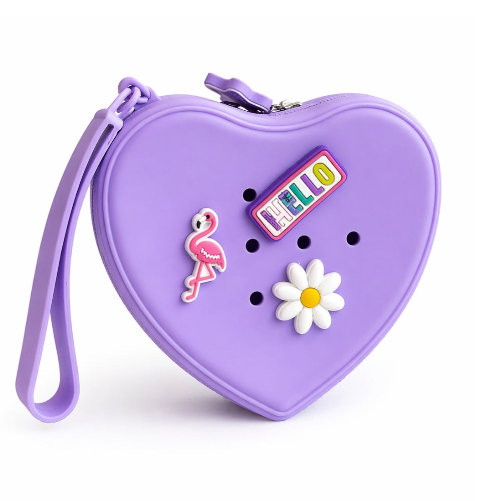 Pochette Cœur à personnaliser + 3 charms