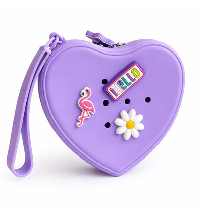 Pochette Cœur à personnaliser + 3 charms