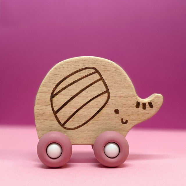 Jouet en bois et roues silicone - Petit Eléphant