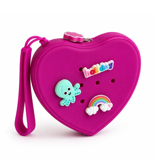 Pochette Cœur à personnaliser + 3 charms
