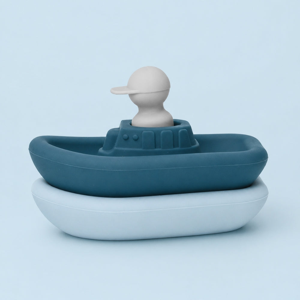 Jouets de bain - Set de 2 bateaux et 1 capitaine