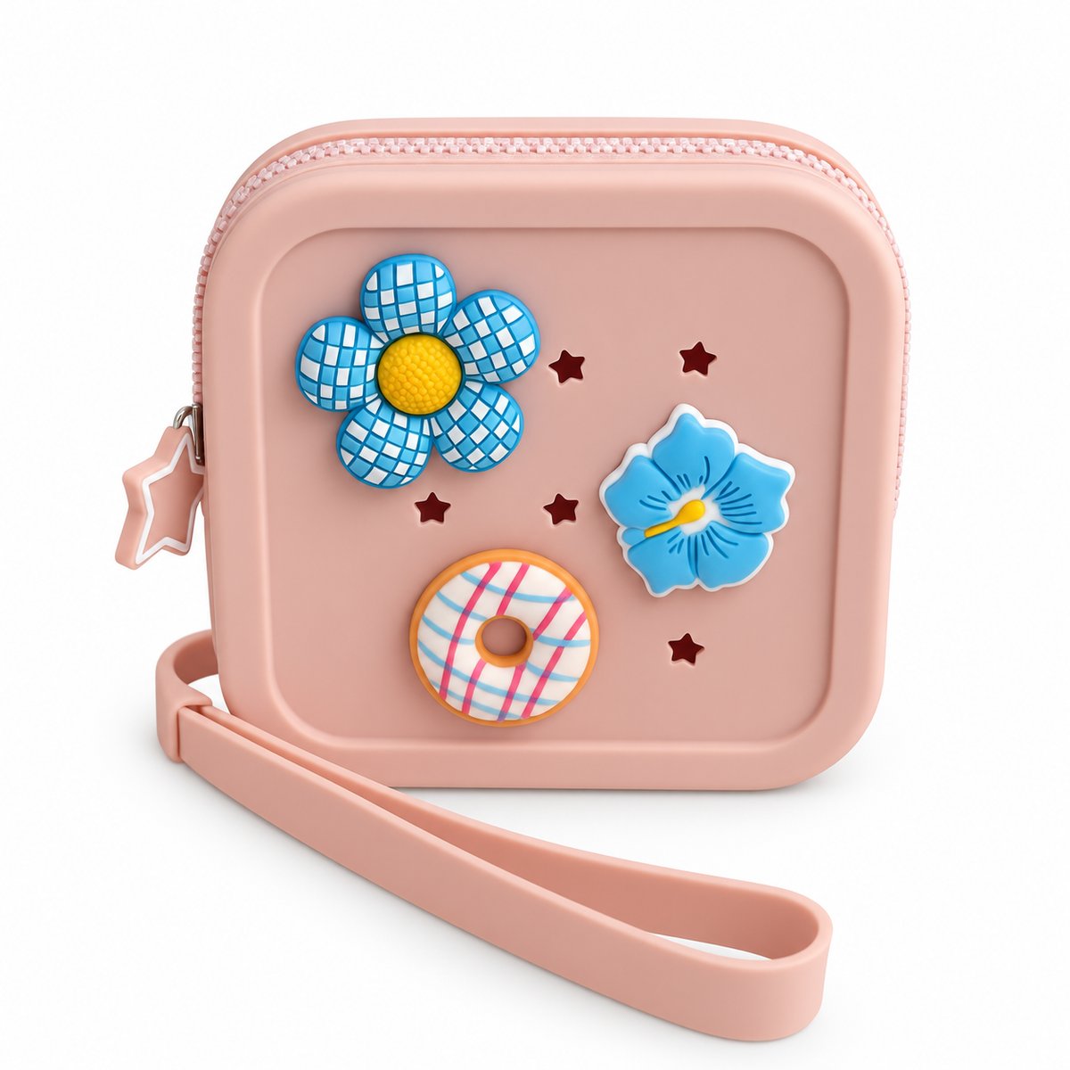 Porte-monnaie carré à personnaliser + 3 charms