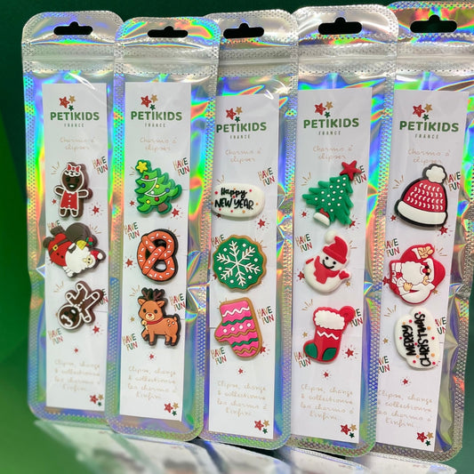 🌟 Pack de 10 pochettes de 3 charms à clipser - DIY - Noël
