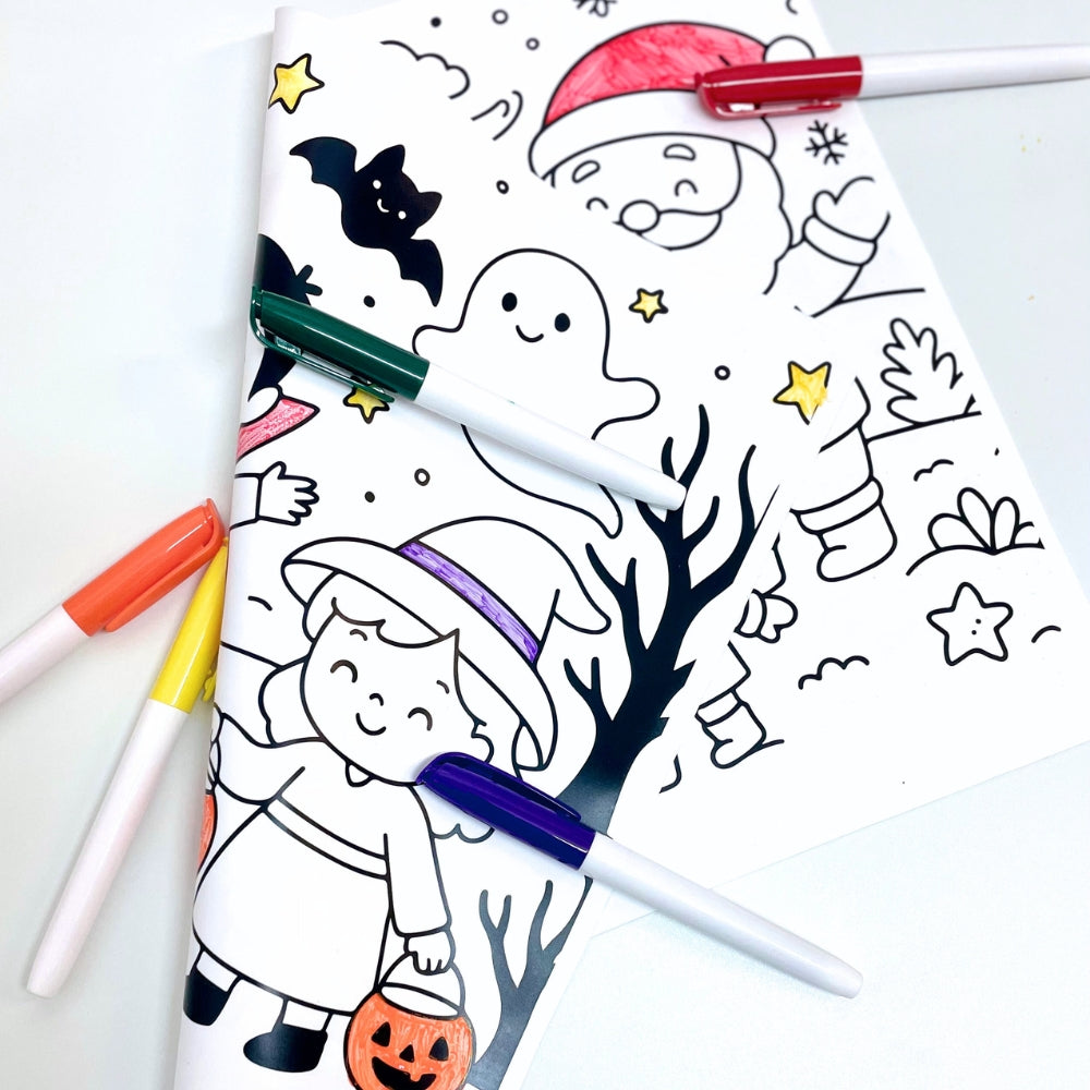 Set de Table à Colorier en Silicone - thème: Noël/Halloween