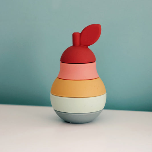 Jouet d'éveil en silicone : Poire empilable