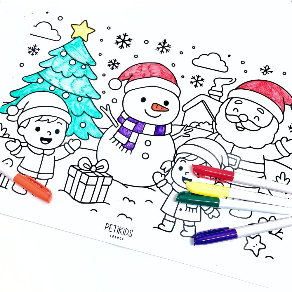 Set de Table à Colorier en Silicone - thème: Noël/Halloween