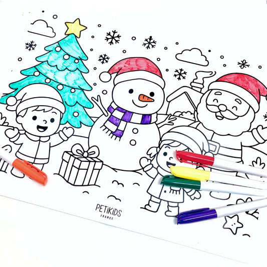 Set de Table à Colorier en Silicone - thème: Noël/Halloween