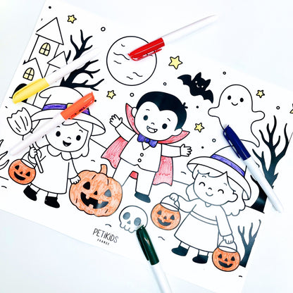 Set de Table à Colorier en Silicone - thème: Noël/Halloween