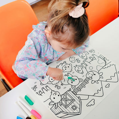 Set de Table à Colorier en Silicone - thème: Plage/Campagne