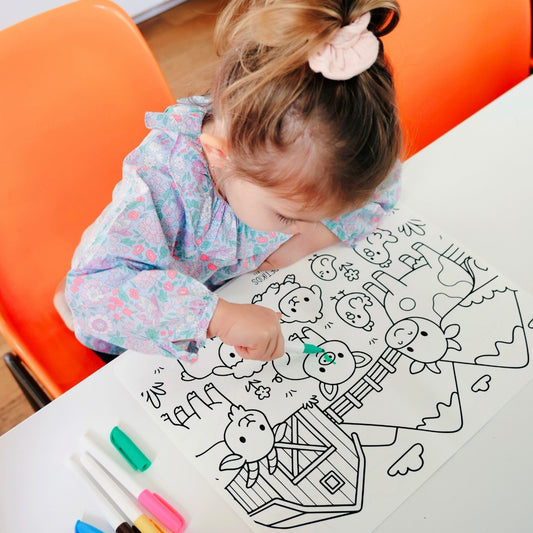 Set de Table à Colorier en Silicone - thème: Plage/Campagne