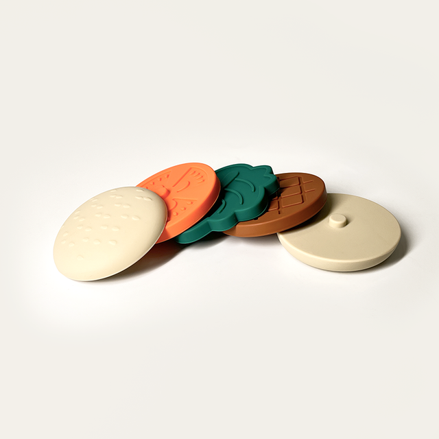 Jouet d'éveil en silicone : le Burger Empilable