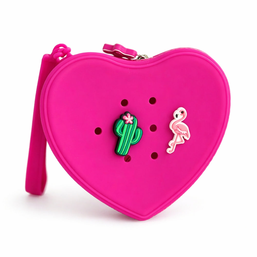 Pochette Cœur à personnaliser + 3 charms