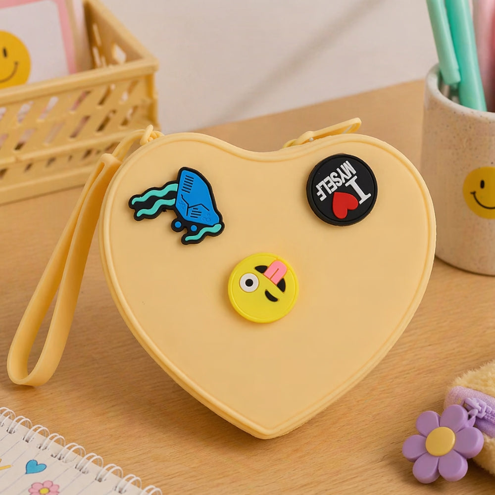 Pochette Cœur à personnaliser + 3 charms