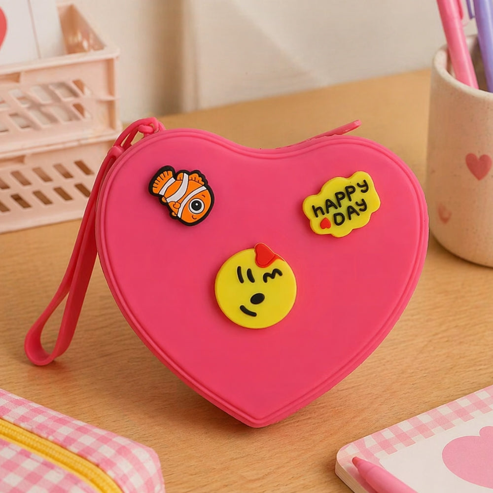 Pochette Cœur à personnaliser + 3 charms