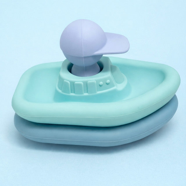 Jouet d'éveil pour le bain - Set de 2 bateaux et 1 capitaine