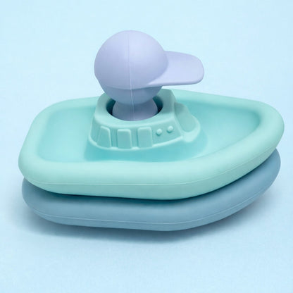 Jouet d'éveil pour le bain - Set de 2 bateaux et 1 capitaine