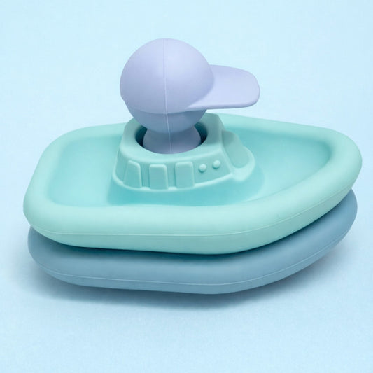 Jouet d'éveil pour le bain - Set de 2 bateaux et 1 capitaine