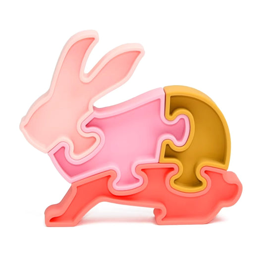 Jouet d'éveil Montessori  - Puzzle 3D Lapin en silicone
